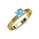 3 - Cael Classic 6.50 mm Round Blue Topaz Solitaire Engagement Ring 
