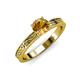 3 - Cael Classic 6.50 mm Round Citrine Solitaire Engagement Ring 