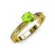 3 - Cael Classic 6.50 mm Round Peridot Solitaire Engagement Ring 