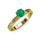 3 - Cael Classic 6.00 mm Round Emerald Solitaire Engagement Ring 