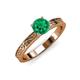 3 - Cael Classic 6.00 mm Round Emerald Solitaire Engagement Ring 