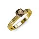 3 - Cael Classic 6.50 mm Round Smoky Quartz Solitaire Engagement Ring 