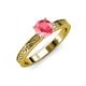 3 - Cael Classic 6.50 mm Round Pink Tourmaline Solitaire Engagement Ring 