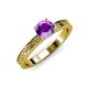 3 - Cael Classic 6.50 mm Round Amethyst Solitaire Engagement Ring 