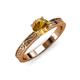 3 - Cael Classic 6.50 mm Round Citrine Solitaire Engagement Ring 