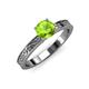 3 - Cael Classic 6.50 mm Round Peridot Solitaire Engagement Ring 