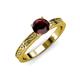 3 - Cael Classic 6.50 mm Round Red Garnet Solitaire Engagement Ring 