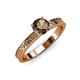 3 - Cael Classic 6.50 mm Round Smoky Quartz Solitaire Engagement Ring 