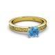 4 - Cael Classic 6.50 mm Round Blue Topaz Solitaire Engagement Ring 