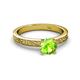 4 - Cael Classic 6.50 mm Round Peridot Solitaire Engagement Ring 