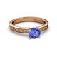 4 - Cael Classic 6.50 mm Round Tanzanite Solitaire Engagement Ring 