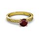 4 - Cael Classic 6.50 mm Round Red Garnet Solitaire Engagement Ring 