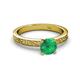 4 - Cael Classic 6.00 mm Round Emerald Solitaire Engagement Ring 