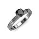 3 - Cael Classic 6.00 mm Round Black Diamond Solitaire Engagement Ring 