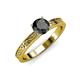 3 - Cael Classic 6.00 mm Round Black Diamond Solitaire Engagement Ring 