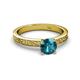 4 - Cael Classic 6.50 mm Round London Blue Topaz Solitaire Engagement Ring 