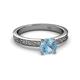 4 - Cael Classic 6.50 mm Round Aquamarine Solitaire Engagement Ring 