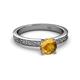 4 - Cael Classic 6.50 mm Round Citrine Solitaire Engagement Ring 