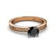 4 - Cael Classic 6.00 mm Round Black Diamond Solitaire Engagement Ring 