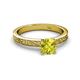 4 - Cael Classic 6.50 mm Round Yellow Diamond Solitaire Engagement Ring 