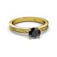 4 - Cael Classic 6.00 mm Round Black Diamond Solitaire Engagement Ring 