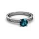 4 - Cael Classic 6.50 mm Round Blue Diamond Solitaire Engagement Ring 