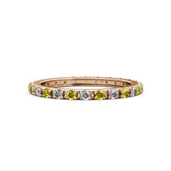 Gracie Round Yellow and White Diamond Eternity Band Round Yellow and White Diamond French Set Womens Eternity Ring Stackable ctw K Rose Gold