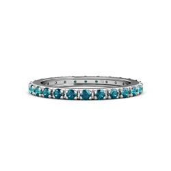 Gracie ctw London Blue Topaz Women Eternity Band ctw London Blue Topaz French Set Womens Eternity Band in K White Gold