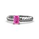 1 - Eudora Classic 7x5 mm Emerald Shape Pink Sapphire Solitaire Engagement Ring 