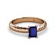 2 - Eudora Classic 7x5 mm Emerald Shape Blue Sapphire Solitaire Engagement Ring 