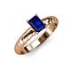 3 - Eudora Classic 7x5 mm Emerald Shape Blue Sapphire Solitaire Engagement Ring 