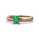 1 - Eudora Classic 7x5 mm Emerald Shape Emerald Solitaire Engagement Ring 