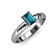 3 - Eudora Classic 7x5 mm Emerald Shape London Blue Topaz Solitaire Engagement Ring 