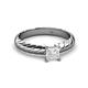 2 - Eudora Classic 5.5 mm Princess Cut Lab Created White Sapphire Solitaire Engagement Ring 