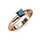3 - Eudora Classic 5.5 mm Princess Cut Blue Diamond Solitaire Engagement Ring 