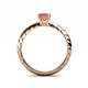 4 - Eudora Classic 5.5 mm Princess Cut Pink Tourmaline Solitaire Engagement Ring 