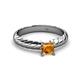 2 - Eudora Classic 5.5 mm Princess Cut Citrine Solitaire Engagement Ring 