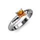 3 - Eudora Classic 5.5 mm Princess Cut Citrine Solitaire Engagement Ring 