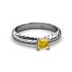 2 - Eudora Classic 5.5 mm Princess Cut Lab Created Yellow Sapphire Solitaire Engagement Ring 