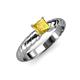3 - Eudora Classic 5.5 mm Princess Cut Lab Created Yellow Sapphire Solitaire Engagement Ring 