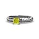 1 - Eudora Classic 5.5 mm Princess Cut Yellow Diamond Solitaire Engagement Ring 