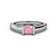 1 - Izna Princess Cut Pink Tourmaline Solitaire Engagement Ring 