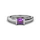 1 - Izna Princess Cut Amethyst Solitaire Engagement Ring 