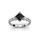 2 - Alicia Princess Cut Black and White Diamond Engagement Ring 