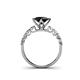 4 - Alicia Princess Cut Black and White Diamond Engagement Ring 