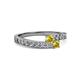 2 - Orane Yellow Sapphire with Side Diamonds Bypass Ring 