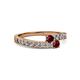 2 - Orane Ruby with Side Diamonds Bypass Ring 