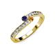 3 - Orane Blue Sapphire and Citrine with Side Diamonds Bypass Ring 