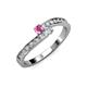 3 - Orane Pink Sapphire and Diamond with Side Diamonds Bypass Ring 