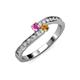 3 - Orane Pink Sapphire and Citrine with Side Diamonds Bypass Ring 